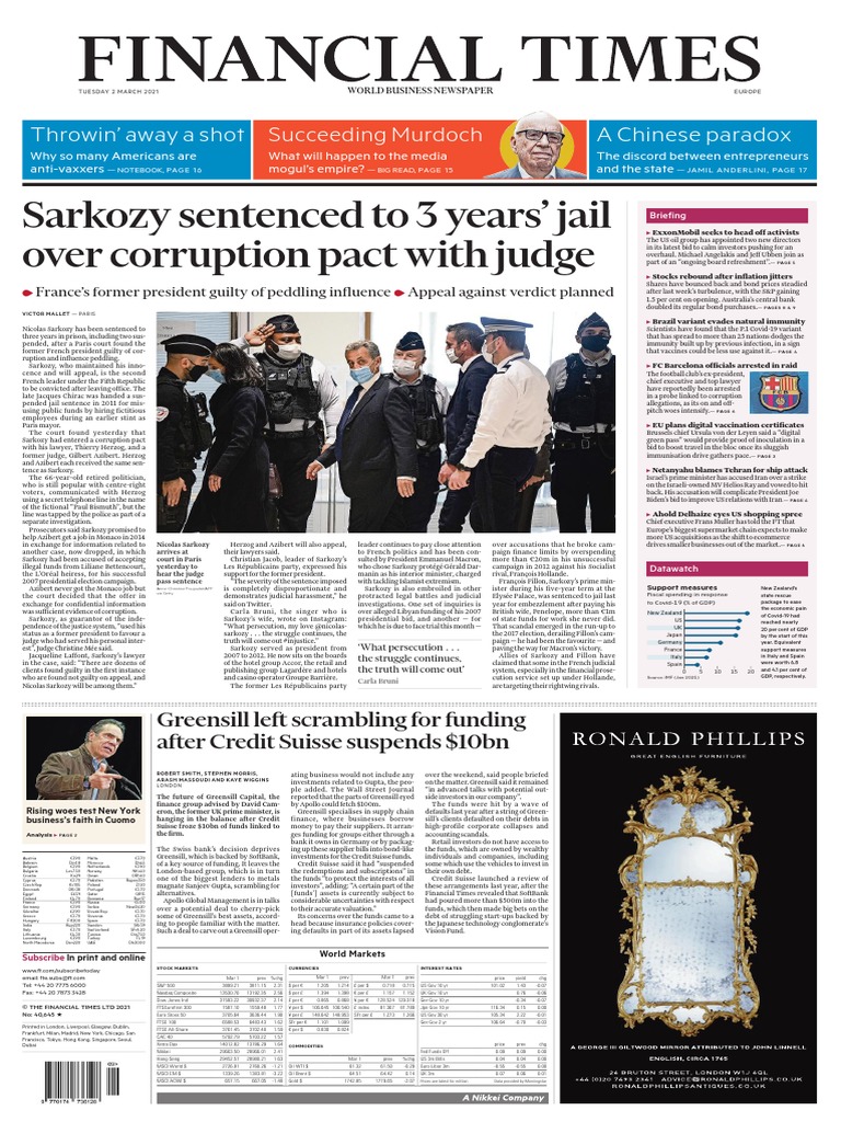Sarkozy Sentenced To 3 Years Jail Over Corruption Pact With Judge PDF Business photo