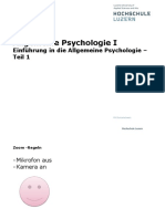 Allgemeine Psychologie I - Einfuehrung