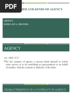 NATURE, FORM AND KINDS OF AGENCY