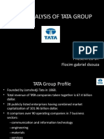 Swot Analysis of Tata Group: Presented By: Flocim Gabriel Dsouza