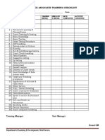 Restaurant Service Associate Training Checklist 