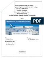 Modélisation Et Commande Linéaire d’Un Avion Application Au BOEING 747.