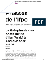 Abd El-Kader, Un Spirituel Dans La Modernité - La Théophanie Des Noms Divins, D'ibn Arabî À Abd El-Kader - Presses de L'ifpo