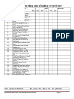 Kitchen Opening & Closing Checklist