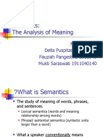 Semantics: The Analysis of Meaning