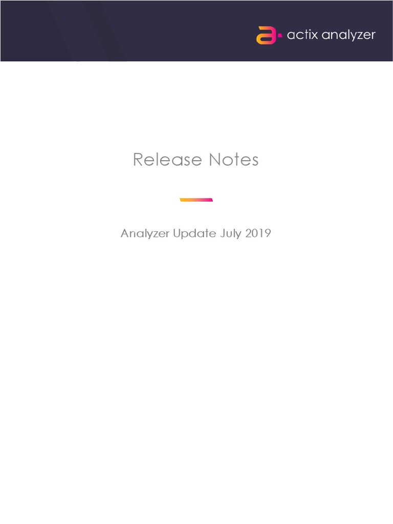 Release Notes: Analyzer Update July 2019 | PDF | Patent | Computer File