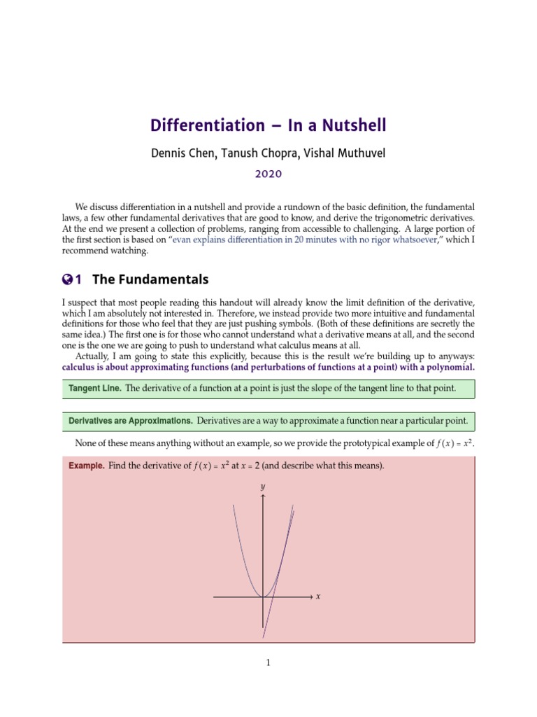 Differentiation - in A Nutshell: The Fundamentals | PDF | Teaching ...