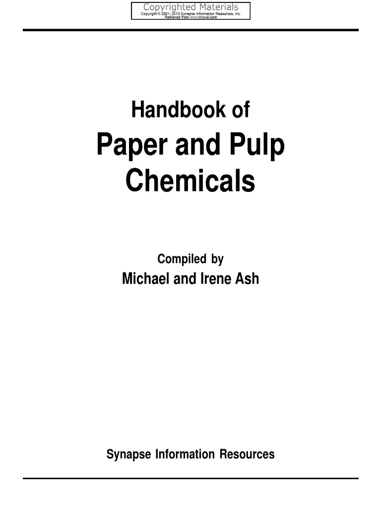 Handbook of Paper and Pulp Chemicals (PDFDrive) PDF Surfactant Paint