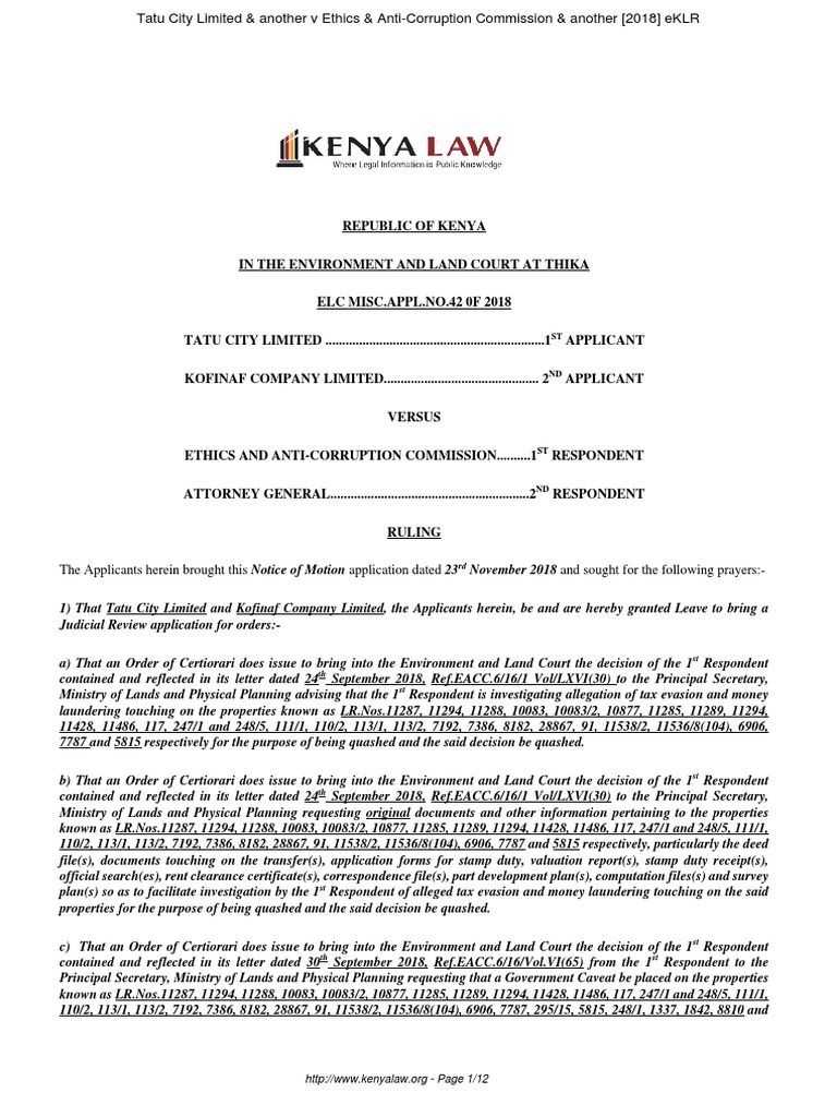 Environment Land Miscellaneous Application 42 of 2018 | PDF | Money ...