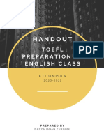 Handout: Toefl Preparation of English Class