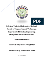 Tension & Compressive Strength Test Instruction Manual