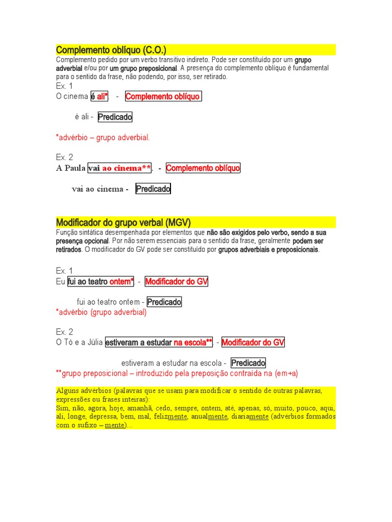 complemento-obl-quo-e-modificadores-pdf-assunto-gram-tica-adjetivo