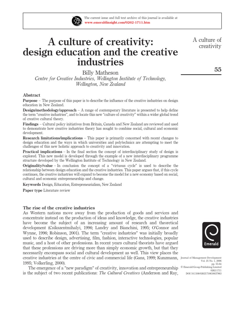 Creative Industries and Design Education | PDF | Interdisciplinarity ...