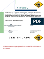 Certificado de Treinamento de NR 35