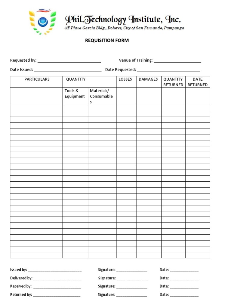 Blank Requisition Form | PDF