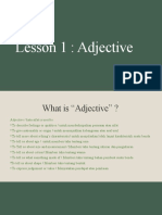Lesson 1: Adjective