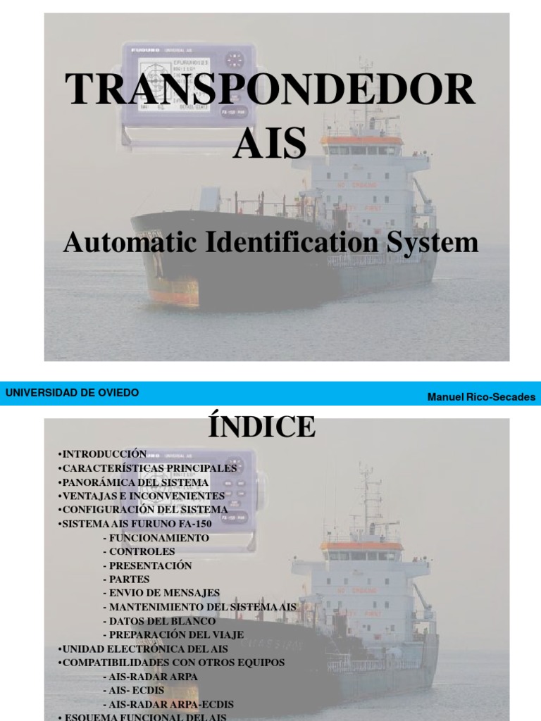Sistema AIS: Identificación y Funcionamiento | PDF | Canal y Marítimo ...