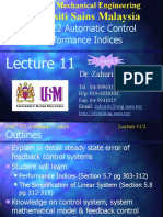EMC 322 Automatic Control Performance Indices: Universiti Sains Malaysia
