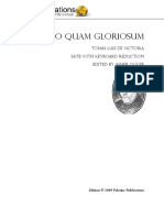 O Quam Gloriosum: Tomás Luis de Victoria Satb With Keyboard Reduction Edited by Asher Oliver