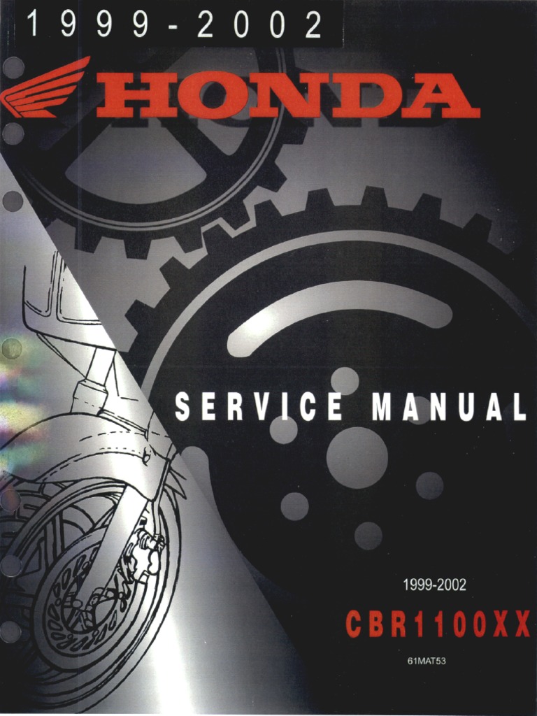 Honda CBR 1100 XX Blackbird Service - Manual - 99-02 | PDF
