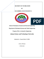 Adama Science and Technology University: Assignment On Vechile Body BY Daniel Hambissa Id - No Pgr/19297/12