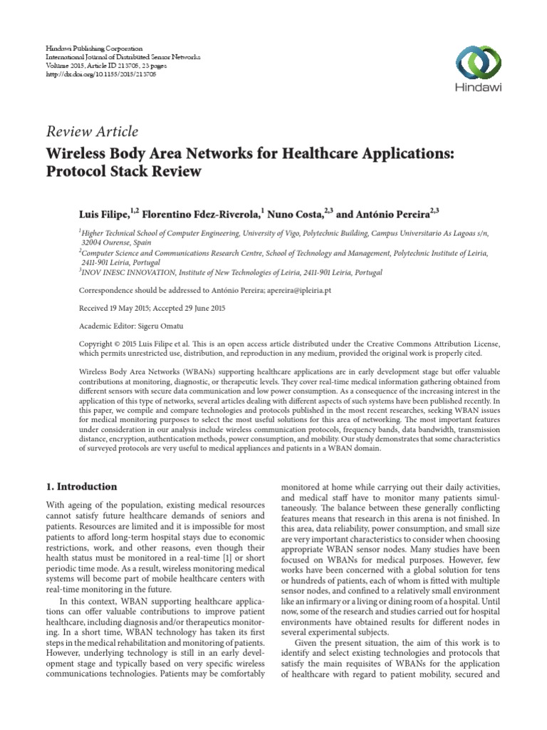 Review Article: Wireless Body Area Networks For Healthcare Applications ...