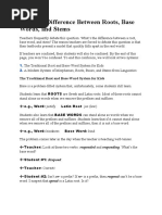 The Real Difference Between Roots, Stems and Base