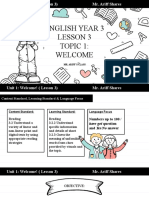 Lesson 3 English Year 3 Topic 1 Welcome
