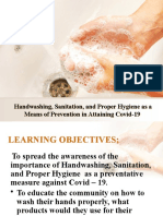 Handwashing, Sanitation, and Proper Hygiene As A Means of Prevention in Attaining Covid-19