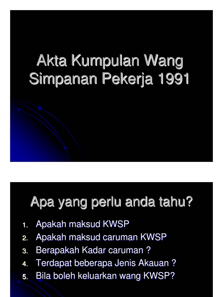 Akta Kwsp 1991 Pdf