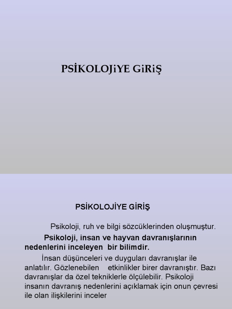 1 Psikolojiye Giriş Pdf