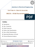 ELL 100 Introduction To Electrical Engineering: L 4: C A Delta - Star T