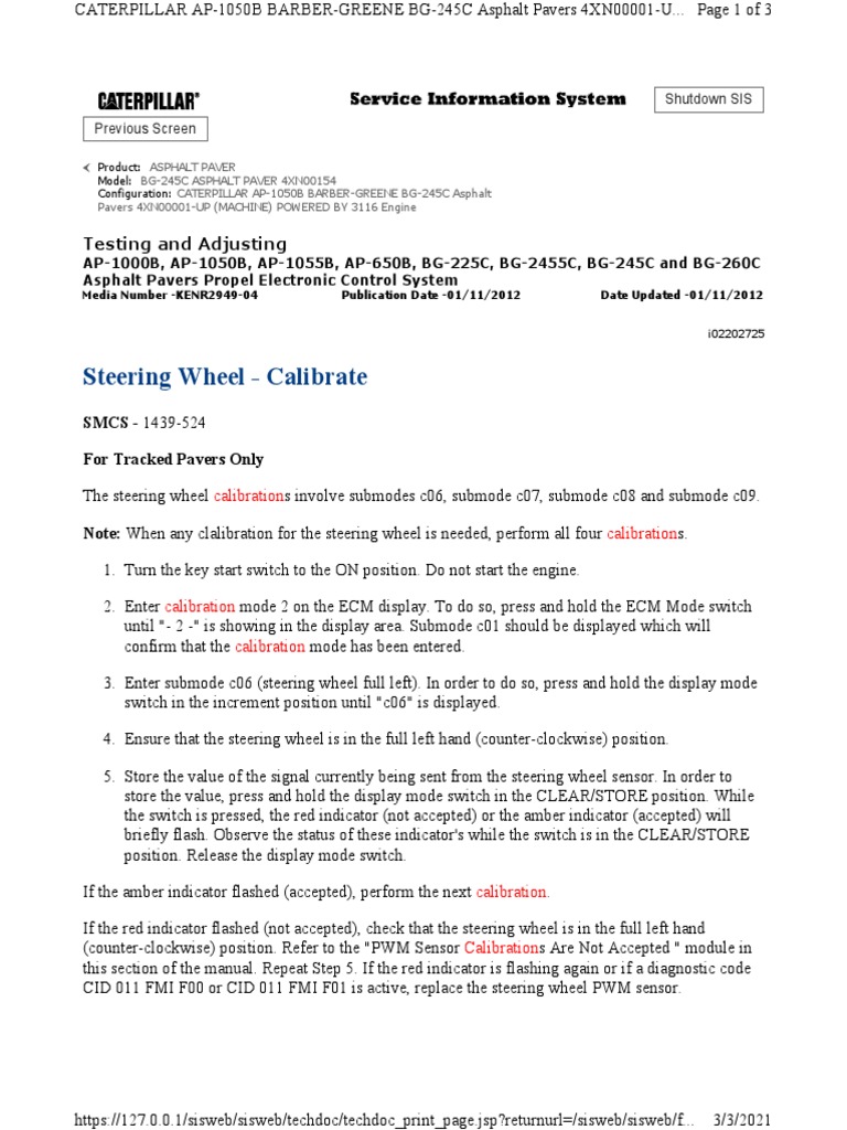 Steering Wheel Calibrate Calibration Calibration PDF Switch