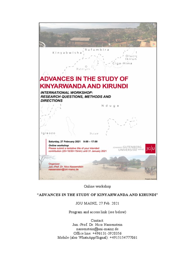 Kinyarwanda and Kirundi Workshop | PDF | Languages | Language Arts ...