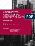 Lineamientos Generales Del Proyecto de Inversión