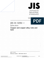 JIS H 3250: Copper and Copper Alloy Rods and Bars