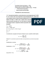 Atividade 02 - Lista de Exercícios - Equilíbrio Sólido-Líquido