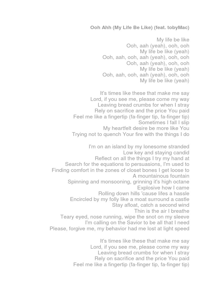 Ooh Ahh (My Life Be Like) PDF