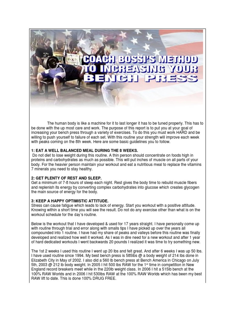 Reverse Pyramid Method for Bench Press | PDF | Strength Training ...