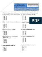 Prueba diagnóstica de matemáticas 4to grado