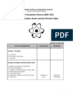 Grade 9 Academic Science (SNC 1D1) Unit 3: Chemistry: Atoms and The Periodic Table