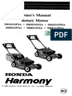 Honda HRM215PXA Owners Manual