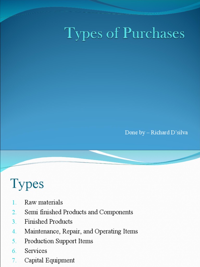 Types of Purchases in Business | PDF | Business Economics | Business ...