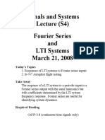 Signals and Systems Lecture Fourier Series Response of LTI Systems