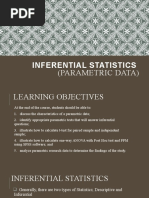 Inferential Statistics: (Parametric Data)