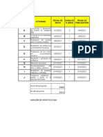 Ejercicio 1 de Diagrama de GANTT