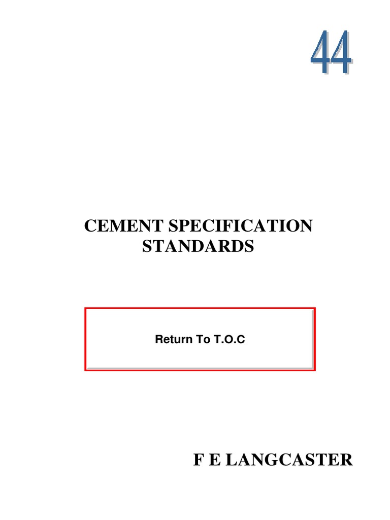 Cement Specification Standards Overview | PDF | Cement | Specification ...