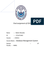 Final Assignment of CSE311L: Database Management System