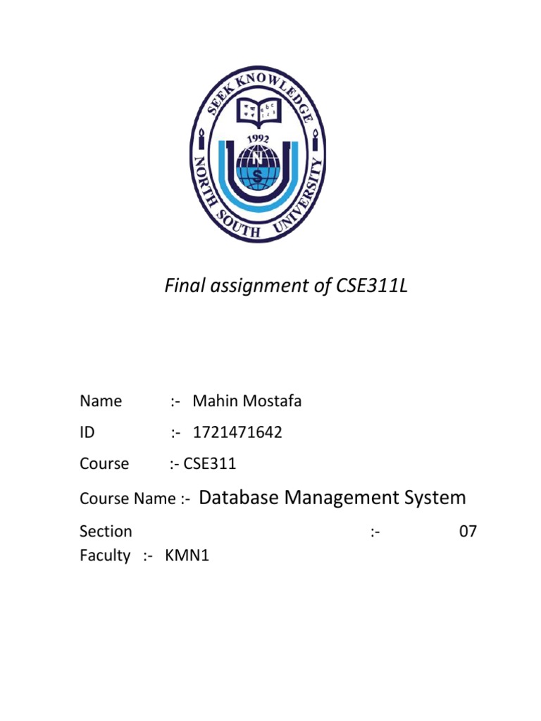 CSE311L Database Management Assignment | PDF | Databases | Information ...