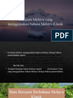 Kerajaan Melayu menggunakan bahasa Melayu Klasik
